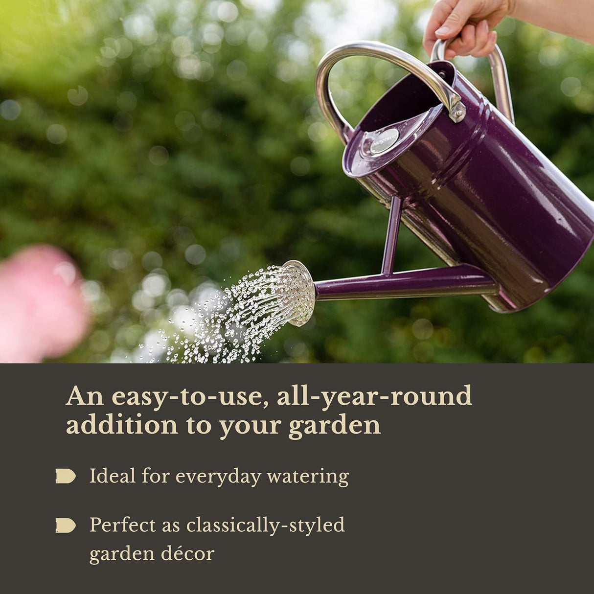 4.5L Metal Watering Can in Deep Violet