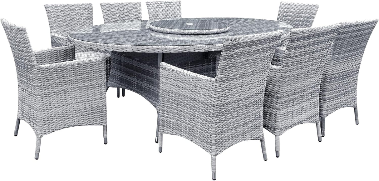 Sarasota 8 Seat Oval Dining Set in Grey
