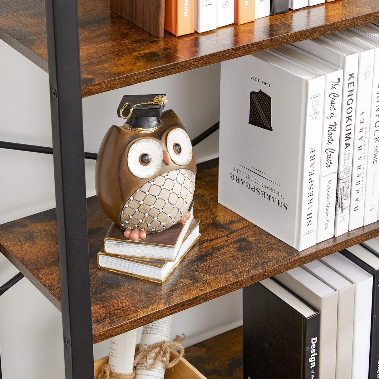 6-Tier Rustic Brown Bookcase - 66cm Wide