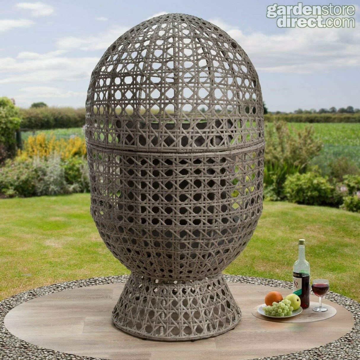 Innovators International Swivel Rattan Cocoon Chair