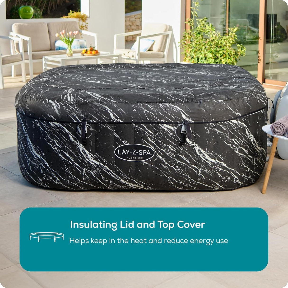 Florence AirJet Inflatable Hot Tub with LED Lights 4-6 person