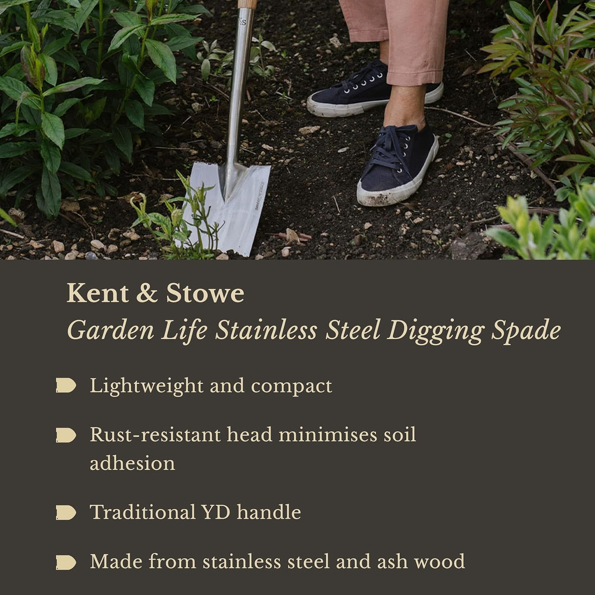 Kent & Stowe Garden Life Stainless Steel Digging Spade