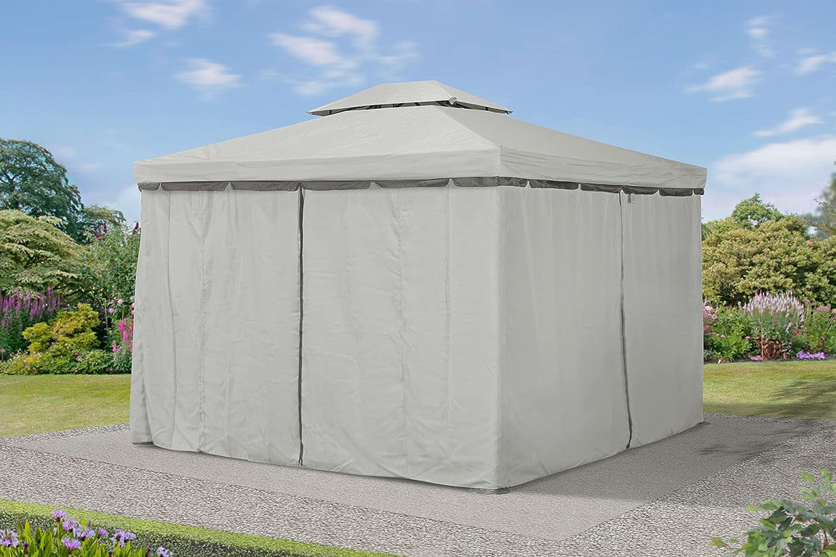 Roma Heavy Duty Gazebo 3 x 3 m with Curtains