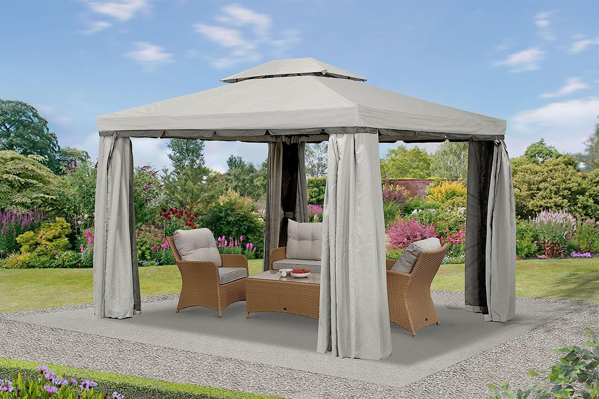 Roma Heavy Duty Gazebo 3 x 3 m with Curtains