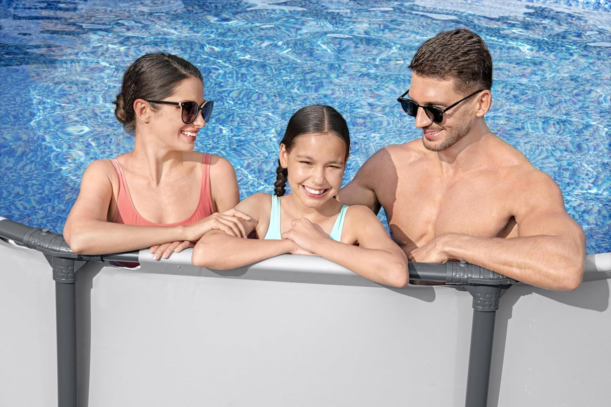 Bestway 12ft x 39.5in Grey Round Steel Pro Max Above Ground Pool Set