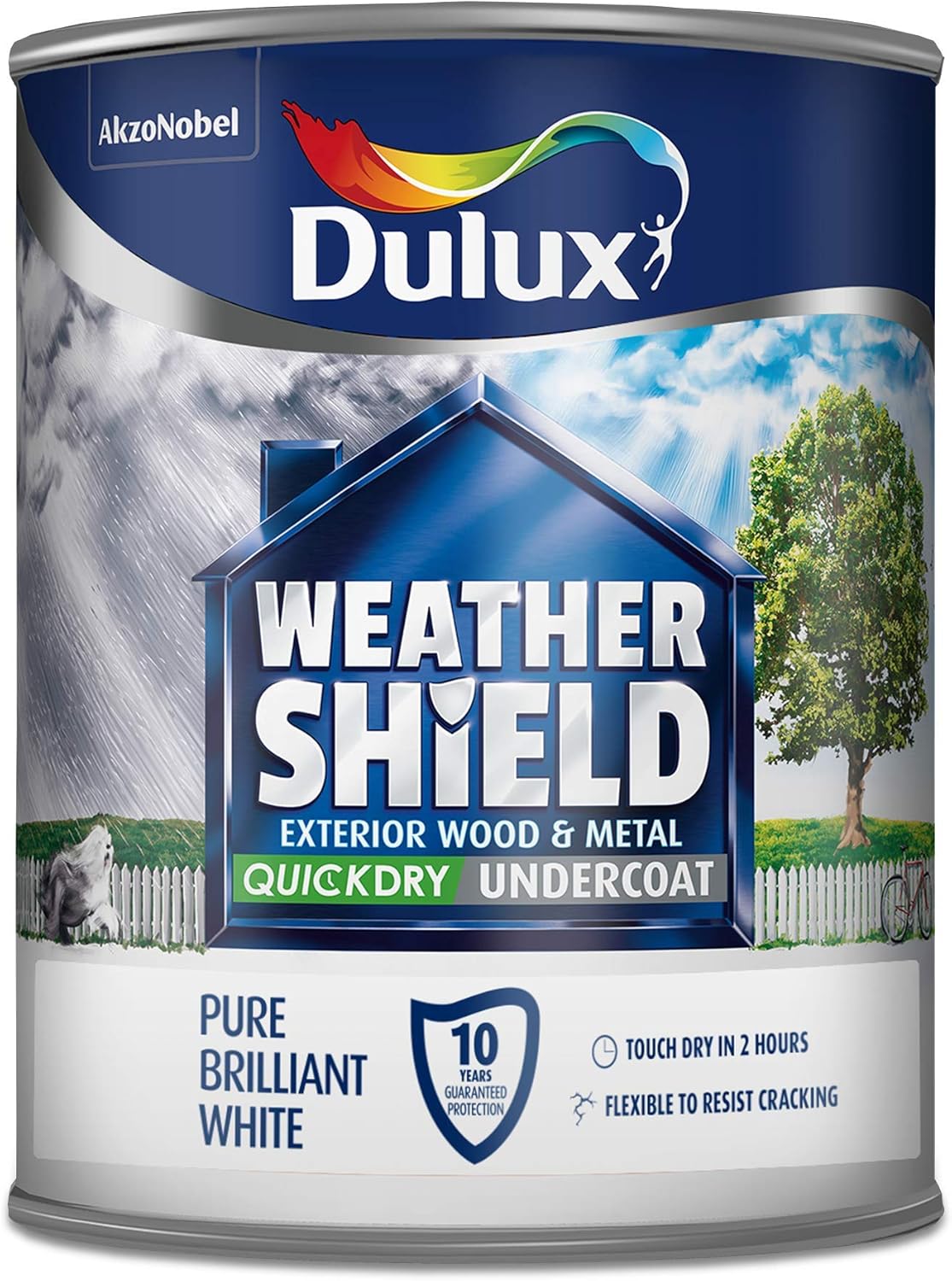 Dulux Weather Shield Exterior Wood & Metal Quick Dry Undercoat Pure Brilliant White 750ml