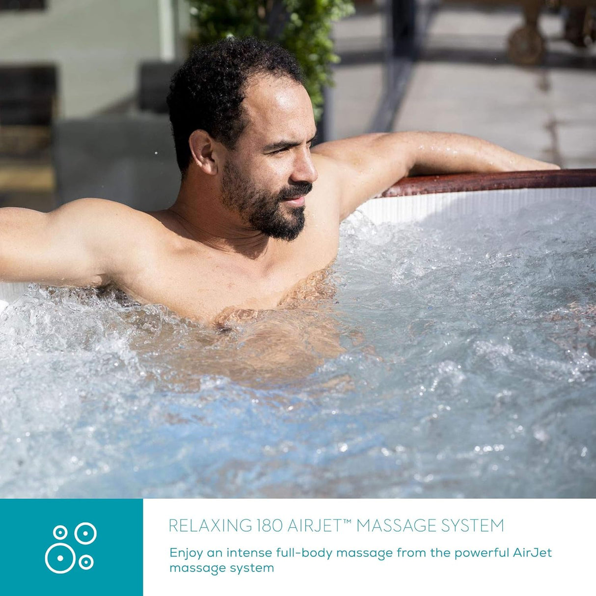Lay-Z-Spa Helsinki Hot Tub, 180 AirJet Wood Effect Inflatable Spa, 5-7 Person
