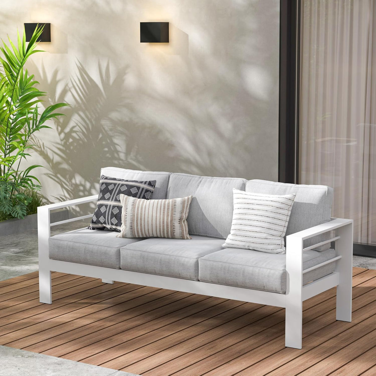 Wisteria Lane Aluminium 3 Seat Garden Sofa - White