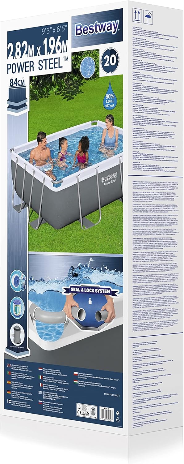 Bestway Power Steel Rectangular Swimming Pool, 3662 Litres