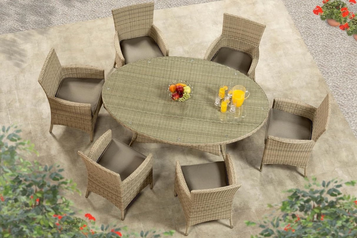 Sarasota 6 Seat Oval Dining Set in Natural