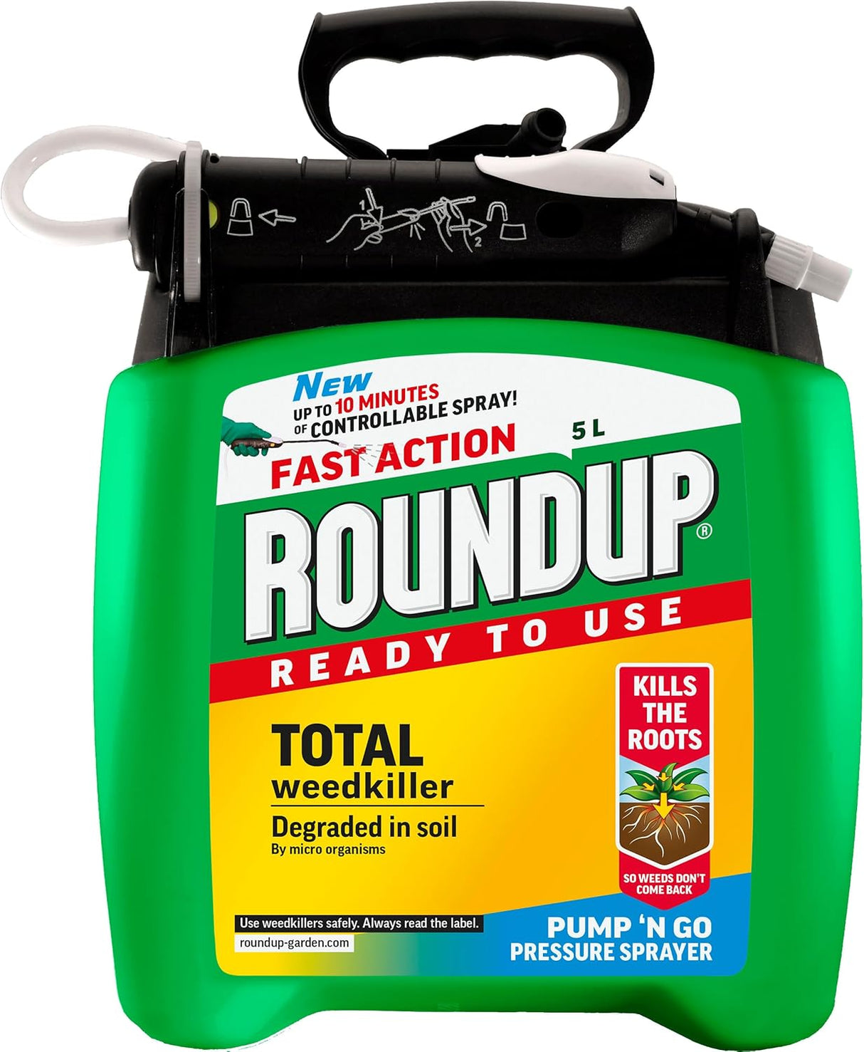 Roundup Fast Action Weedkiller Pump 'N Go Ready To Use Spray - 5L