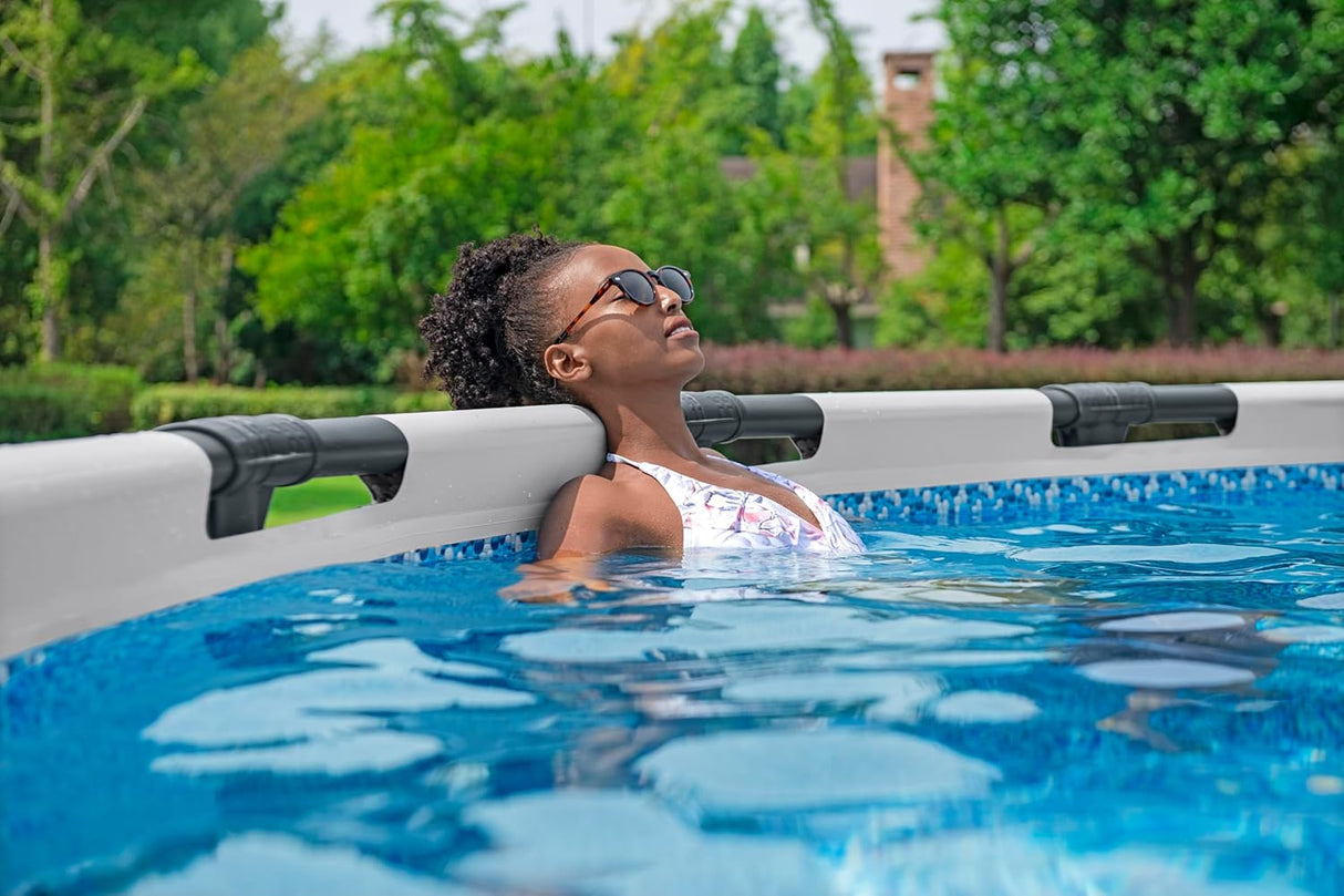 Bestway 12ft x 39.5in Grey Round Steel Pro Max Above Ground Pool Set