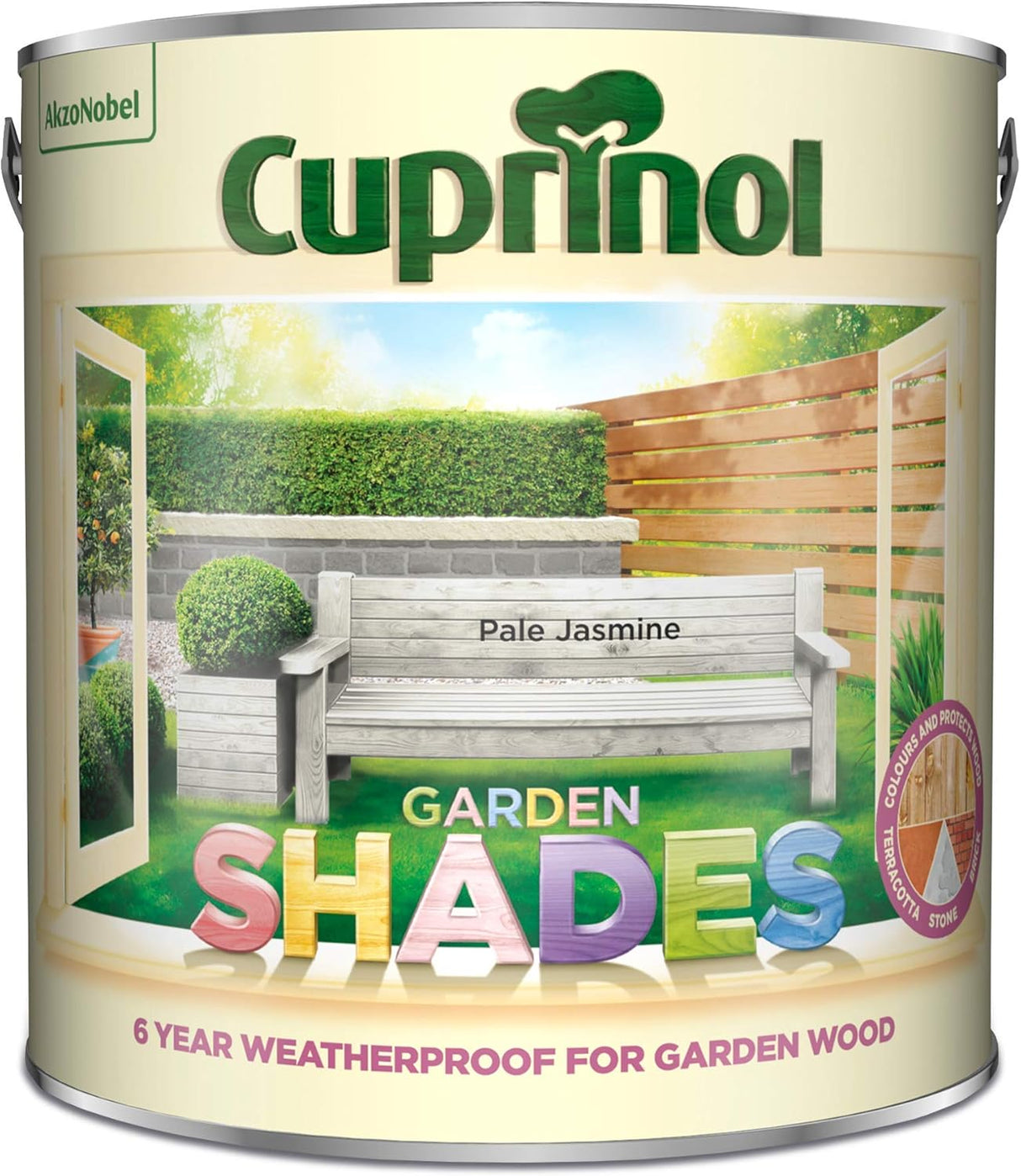 Cuprinol Garden Shades in Pale Jasmine - Suitable for Wood and Stone 2.5L