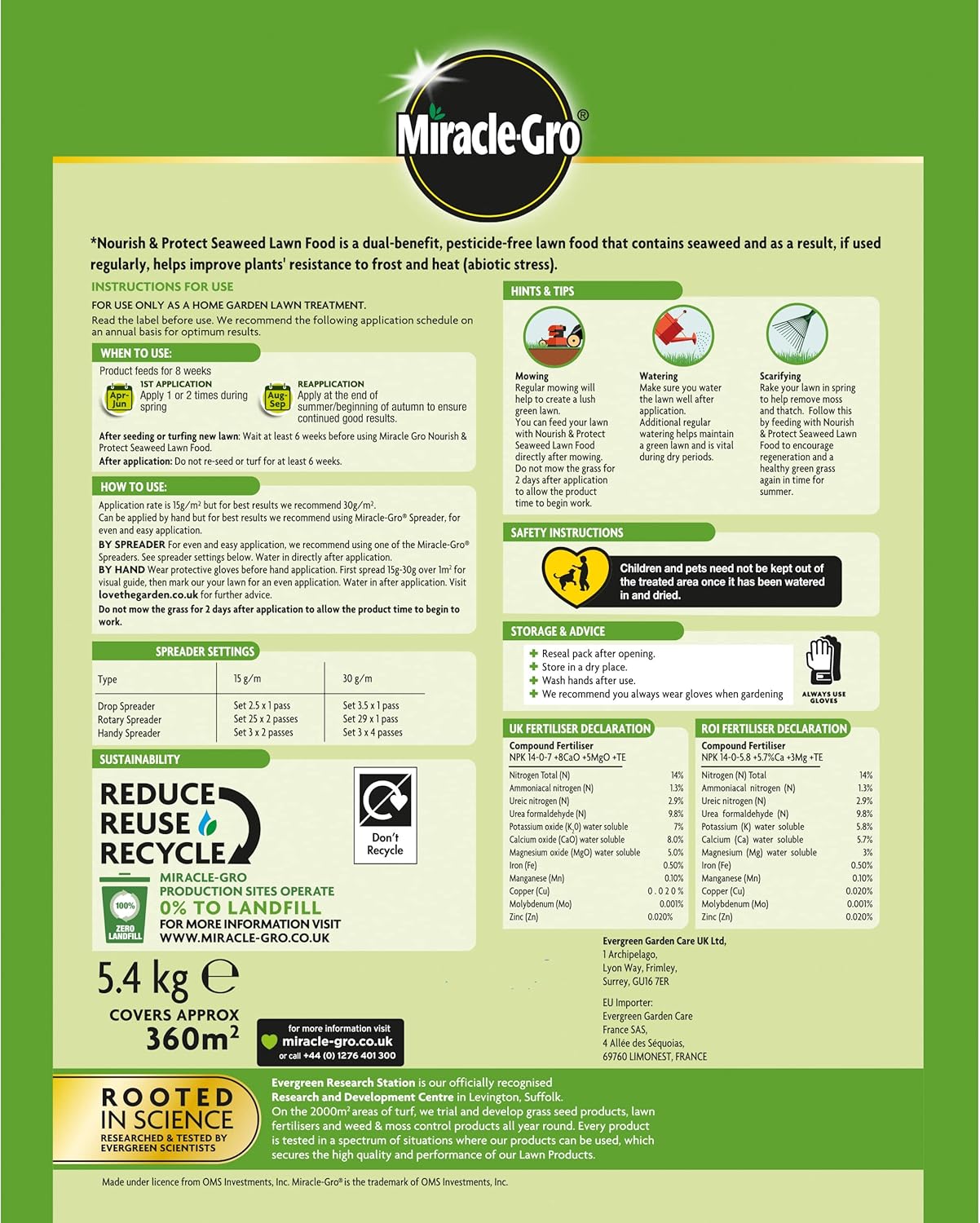 Nourish and Protect Seaweed Lawn Food, 360 m2