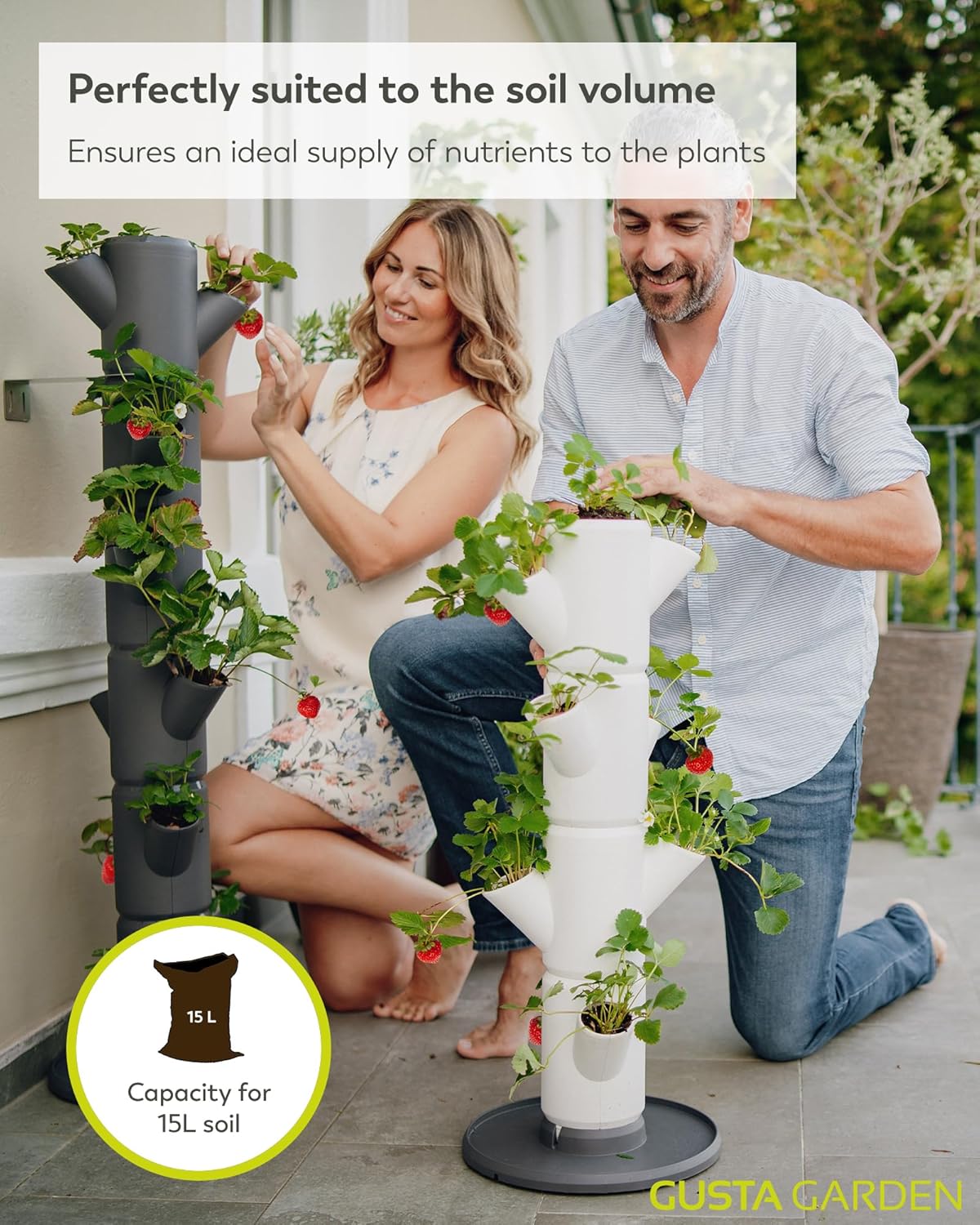 Sissi Strawberry Planter Classic - Grey