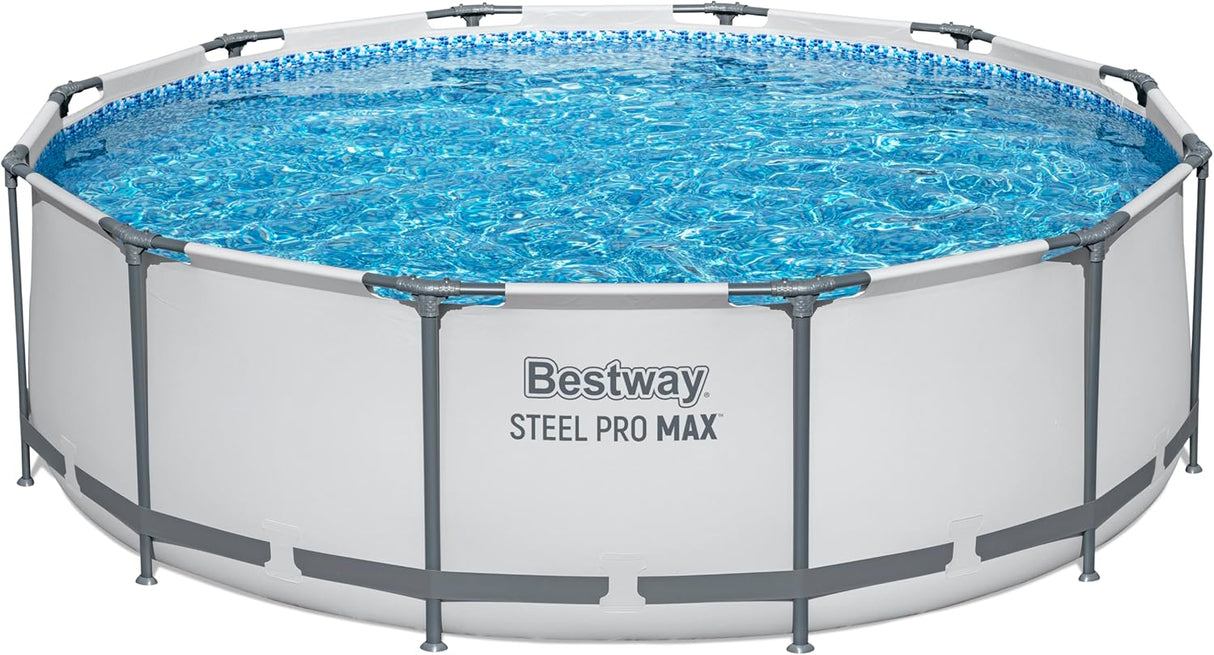 Bestway 12ft x 39.5in Grey Round Steel Pro Max Above Ground Pool Set