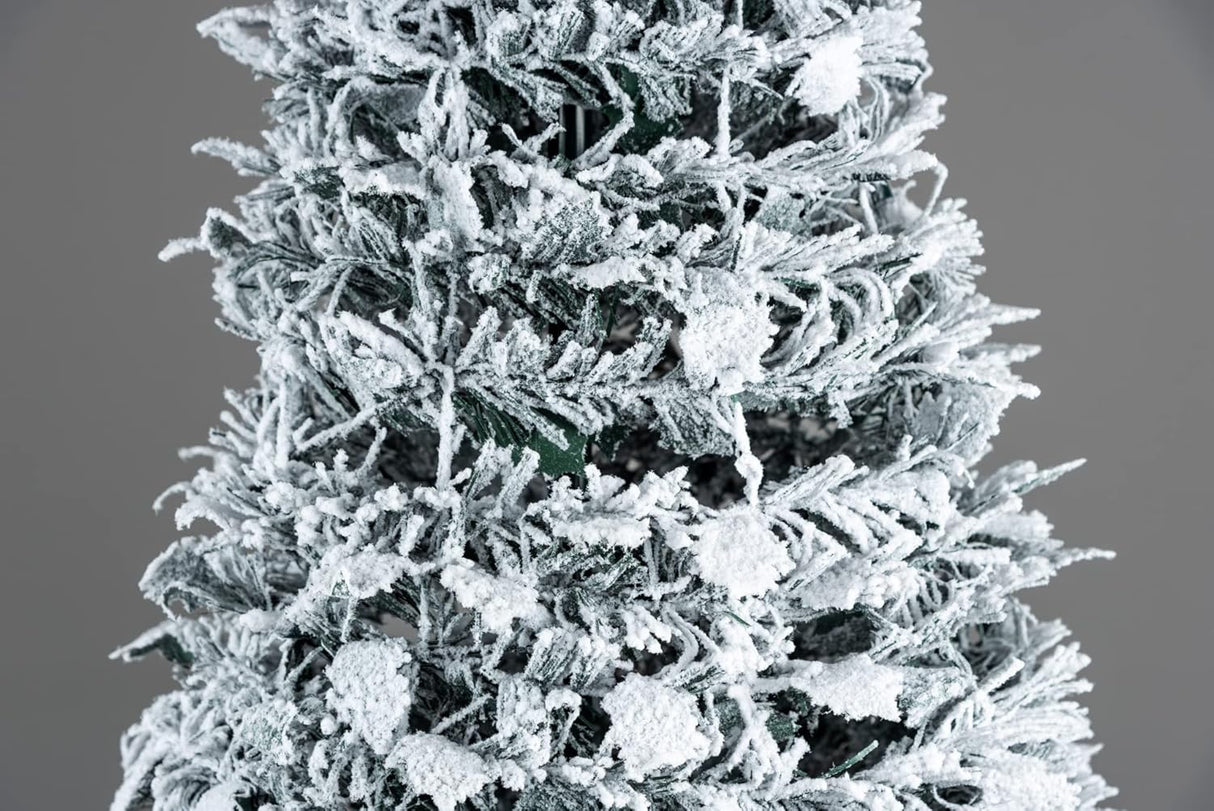 5ft Snow-flocked Pop Up Christmas Tree - Mains Operated with Warm White LEDs