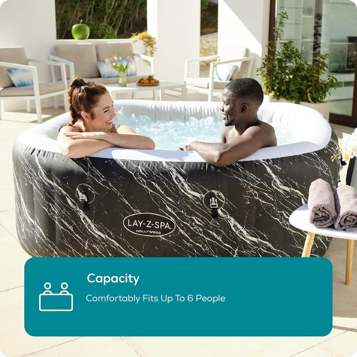 Florence AirJet Inflatable Hot Tub with LED Lights 4-6 person