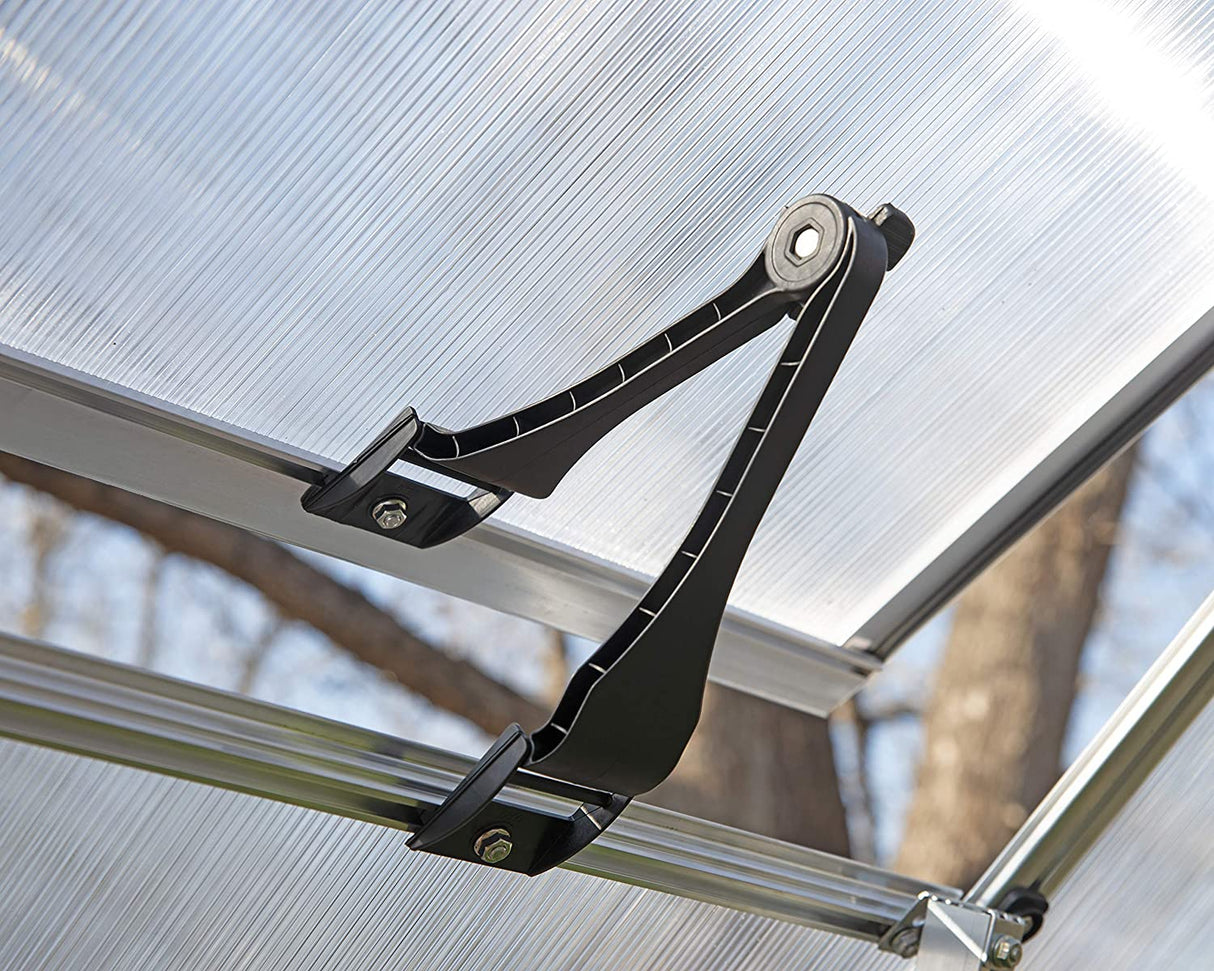 Balance 8' x 8' Greenhouse - Silver Frame & Hybrid Polycarbonate Panels