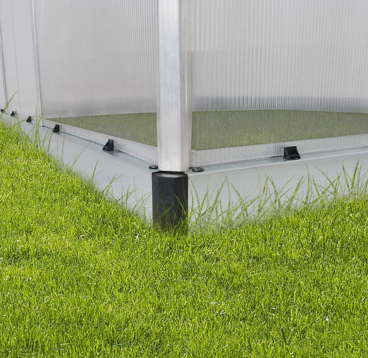 Essence 8' x 12' Greenhouse - Silver Frame & Twinwall Polycarbonate Panels