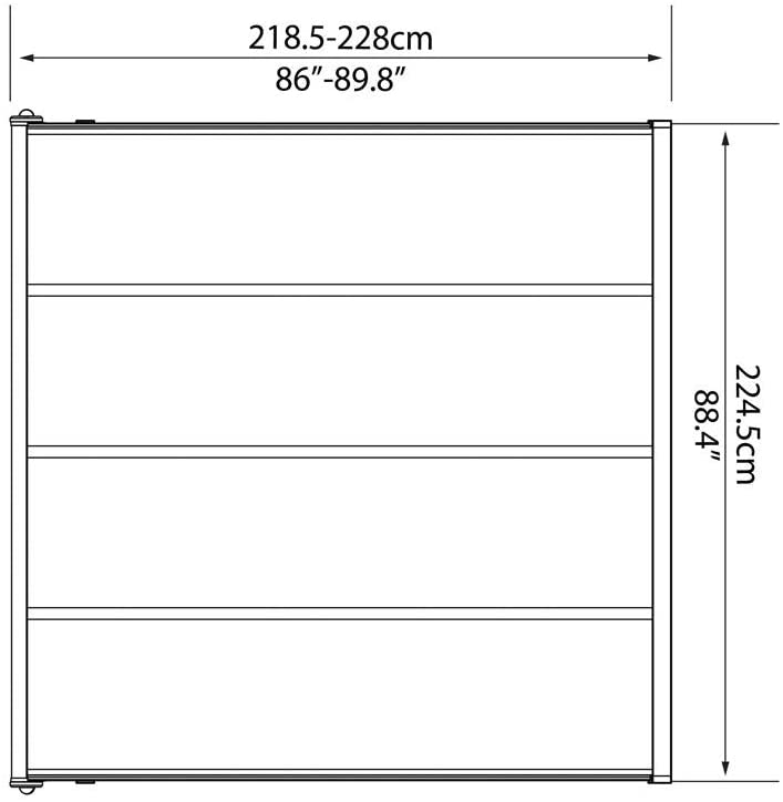 Sierra Patio Cover 2.2m x 2.3m - Grey Frame & Clear Polycarbonate