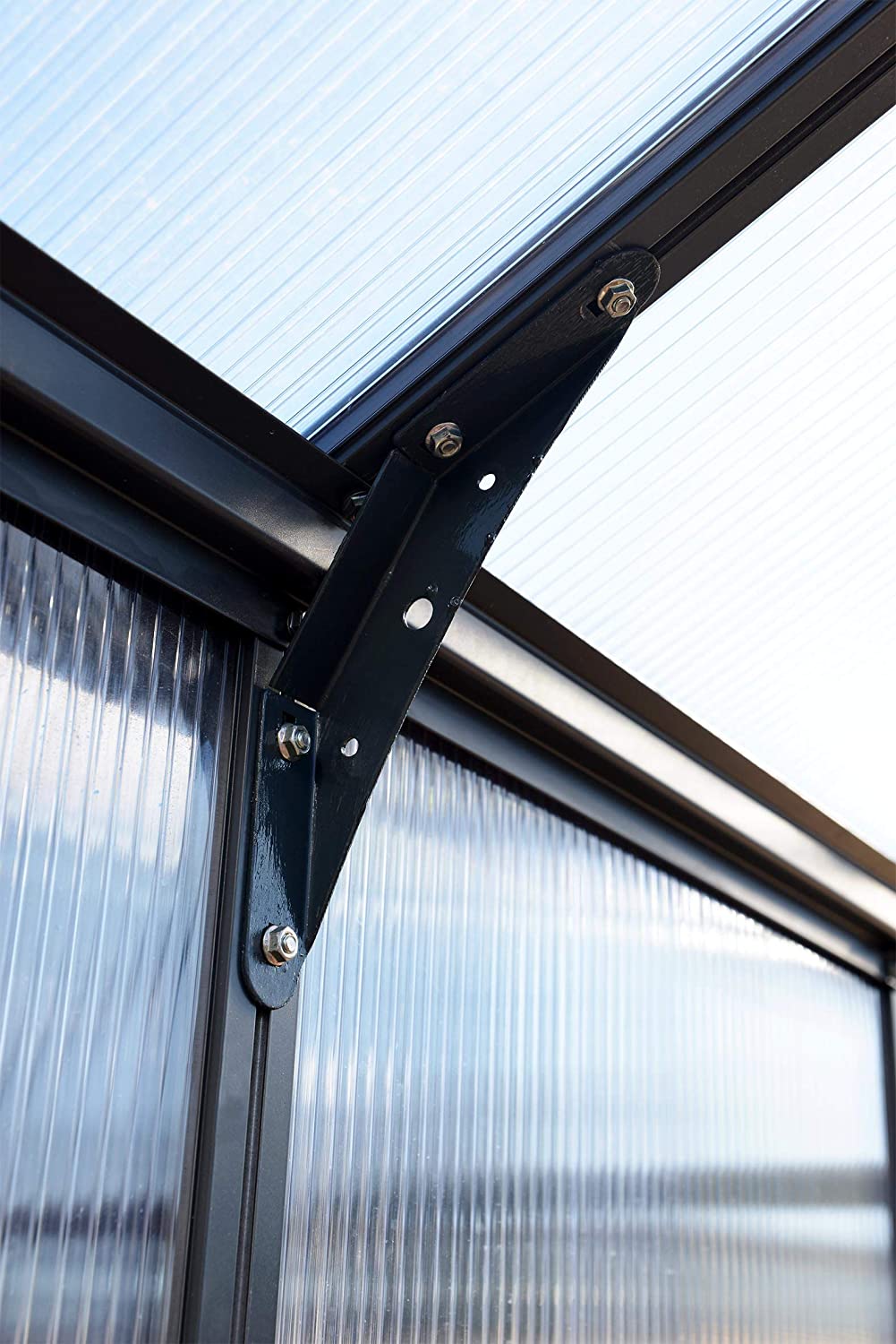 Glory 8' x 16' Greenhouse - Grey Frame & Multiwall Polycarbonate Panels