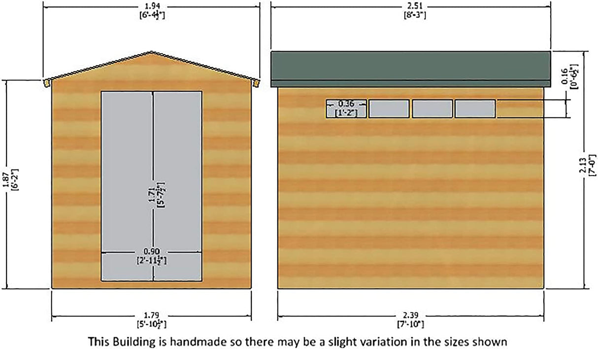Shire Security Apex 8x6 Single Door Shed