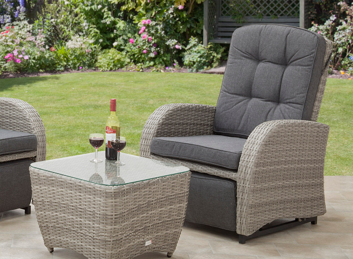 Bellevue Rattan Rocking Garden Chair Set - Grey