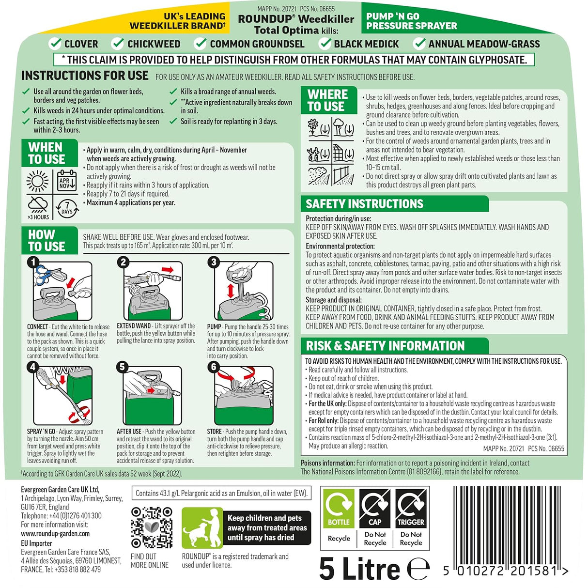 Roundup Weedkiller Total Optima 5L