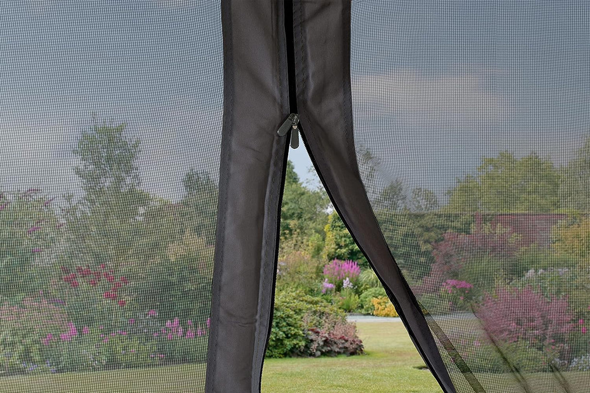 Roma Heavy Duty Gazebo 3 x 3 m with Curtains