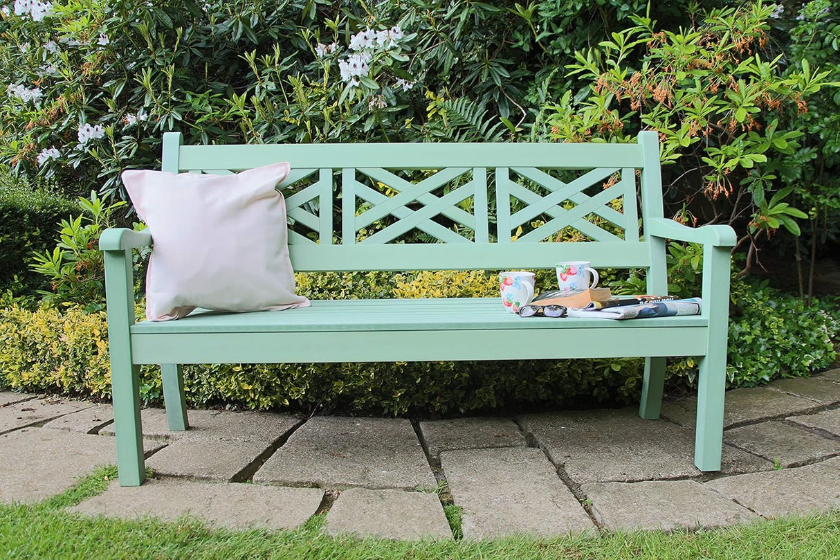 Winawood Speyside Polymer Wood Effect 3 Seat Bench - Duck Egg Green