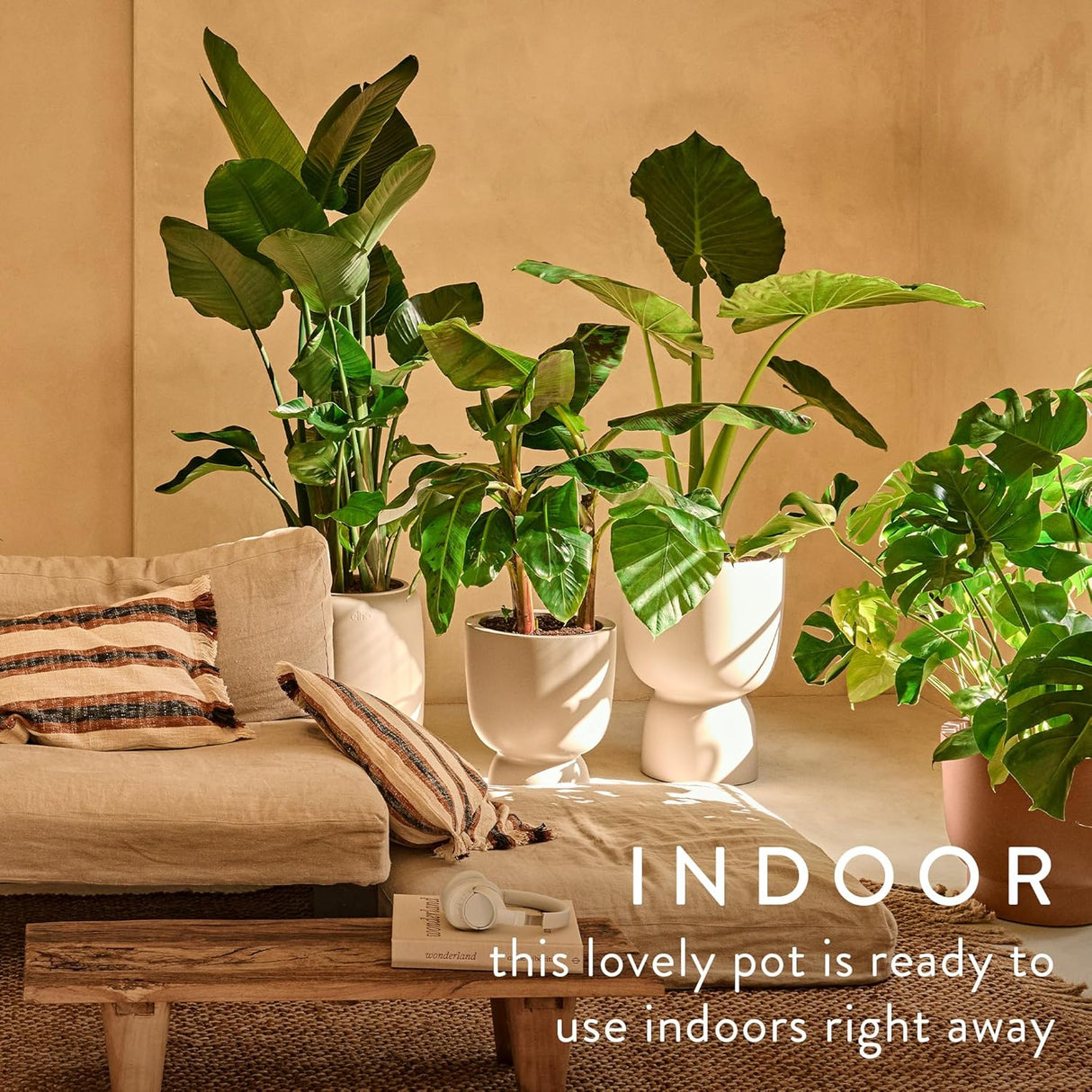 Amber Coupe Round 41cm Indoor / Outdoor Plant Pot - Linen White