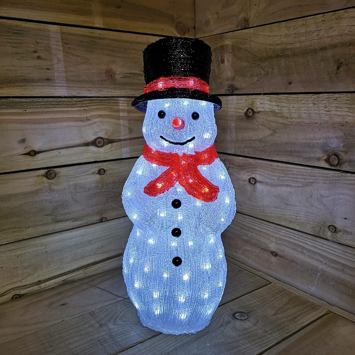 52.5cm Acrylic Standing Snowman with 100 White LEDs