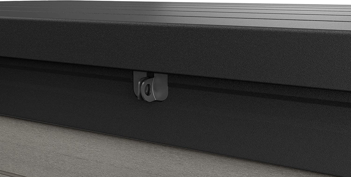 Denali 100 Gallon Resin Large Deck Box - Grey / Black
