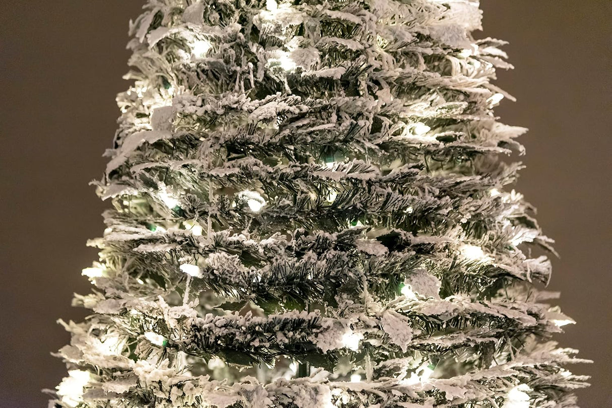 5ft Snow-flocked Pop Up Christmas Tree - Mains Operated with Warm White LEDs