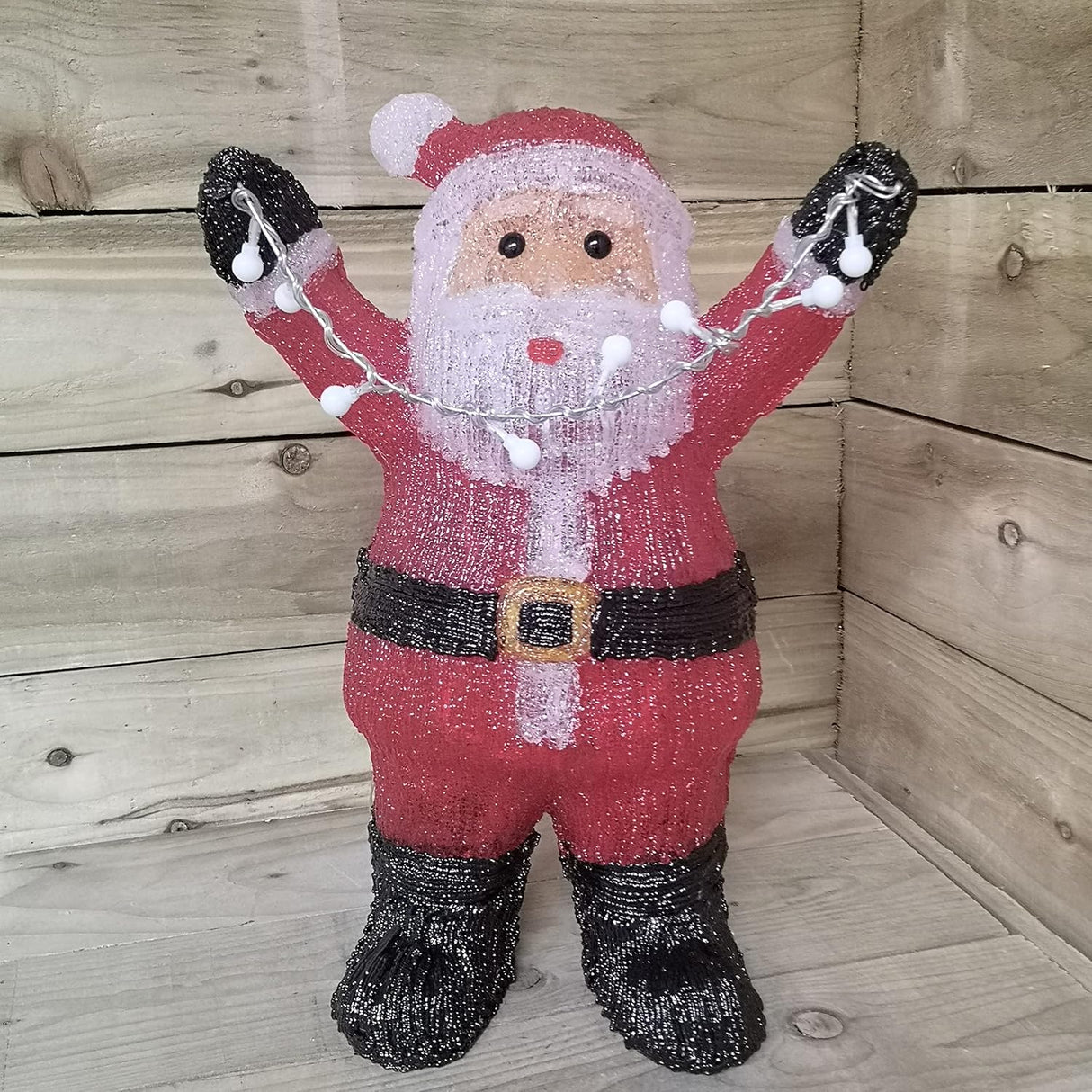49cm Acrylic Standing Santa with 90 White LEDs