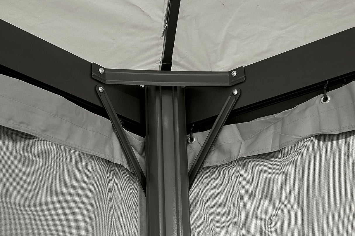 Roma Heavy Duty Gazebo 3 x 3 m with Curtains