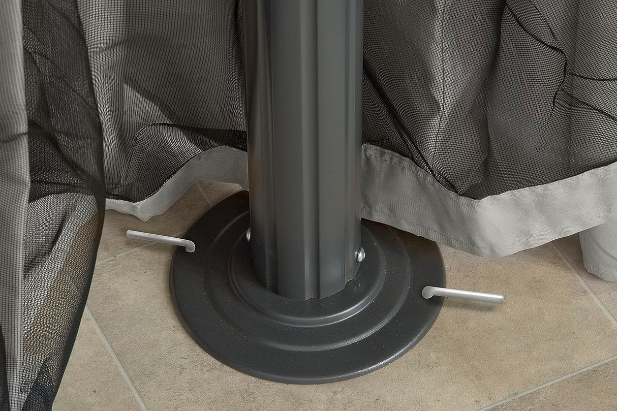 Roma Heavy Duty Gazebo 3 x 3 m with Curtains