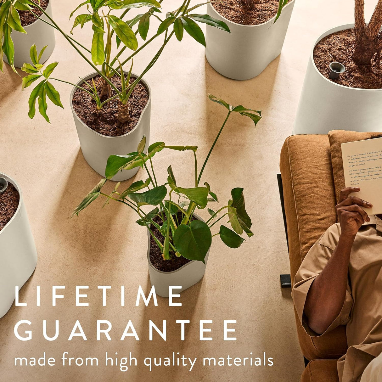 Eden Aquacare High 40cm Indoor / Outdoor Plant Pot - Soft Taupe