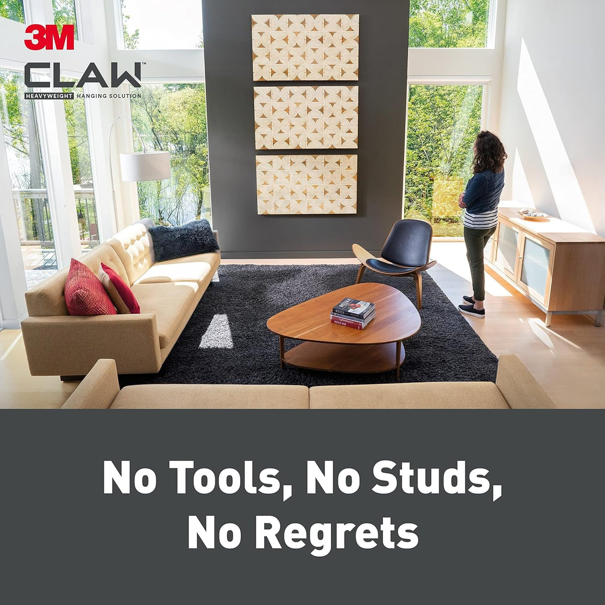 Plasterboard Picture Hanging Wall Hooks 4 Hangers - Holds up to 20 kg