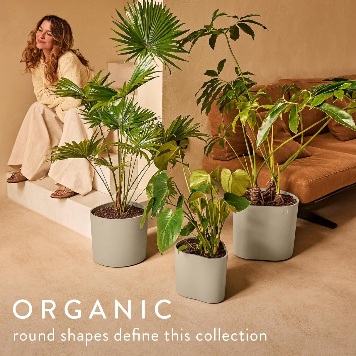 Eden Aquacare High 40cm Indoor / Outdoor Plant Pot - Soft Taupe