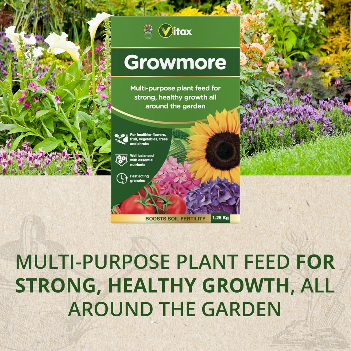 Growmore General Purpose Fertiliser - 1.25Kg