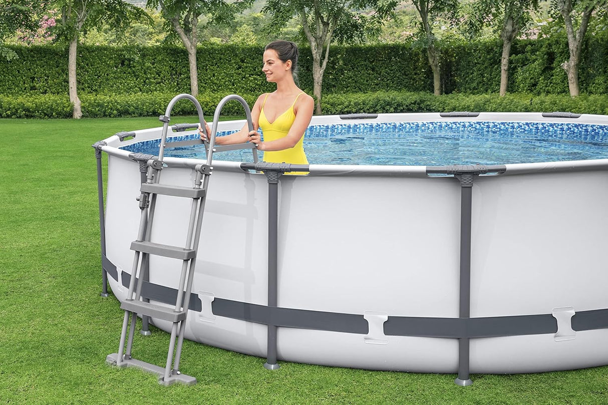 Bestway 12ft x 39.5in Grey Round Steel Pro Max Above Ground Pool Set