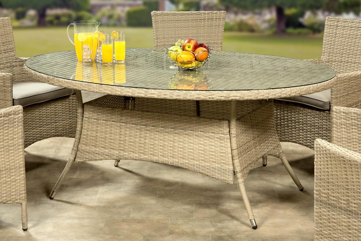 Sarasota 6 Seat Oval Dining Set in Natural