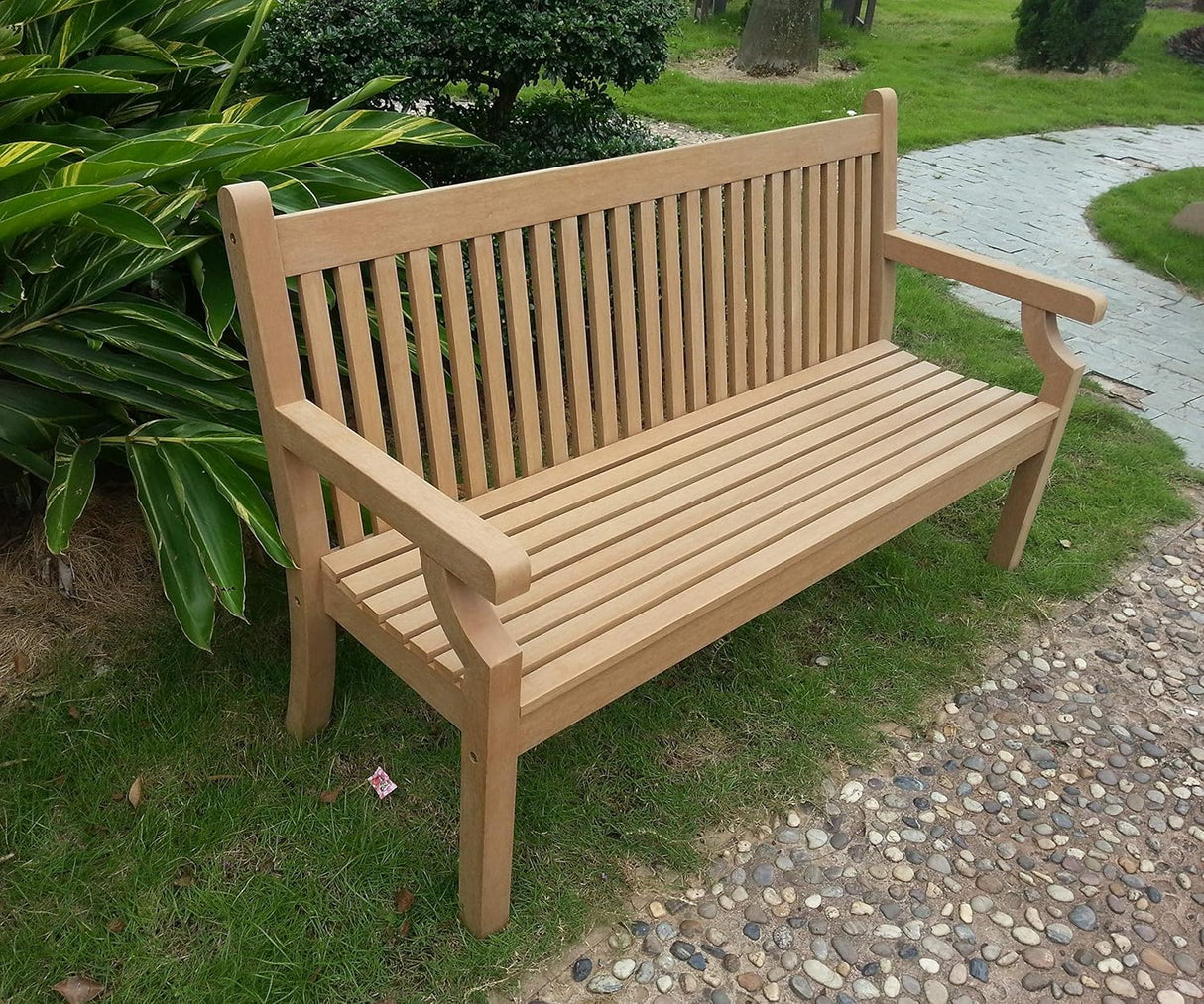 Winawood Sandwick Polymer Wood Effect 3 Seat Garden Bench - New Teak