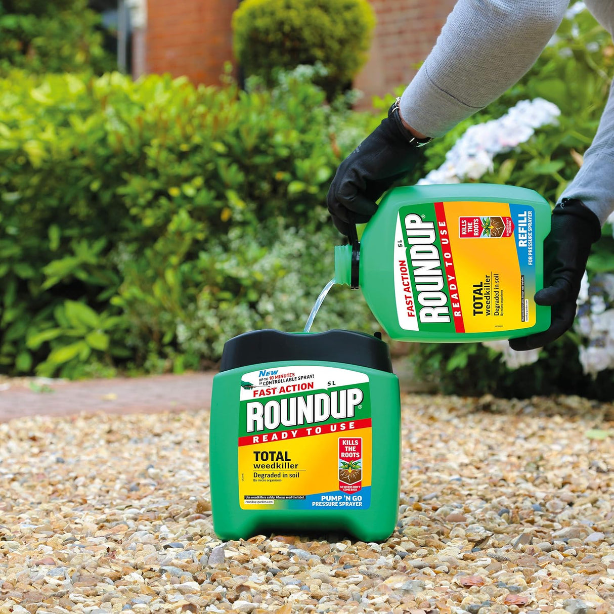 Roundup Fast Action Weedkiller Ready To Use Refill for Pressure Sprayer - 5L