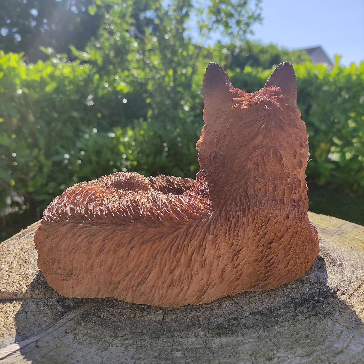 Resting Fox Cub Garden Ornament