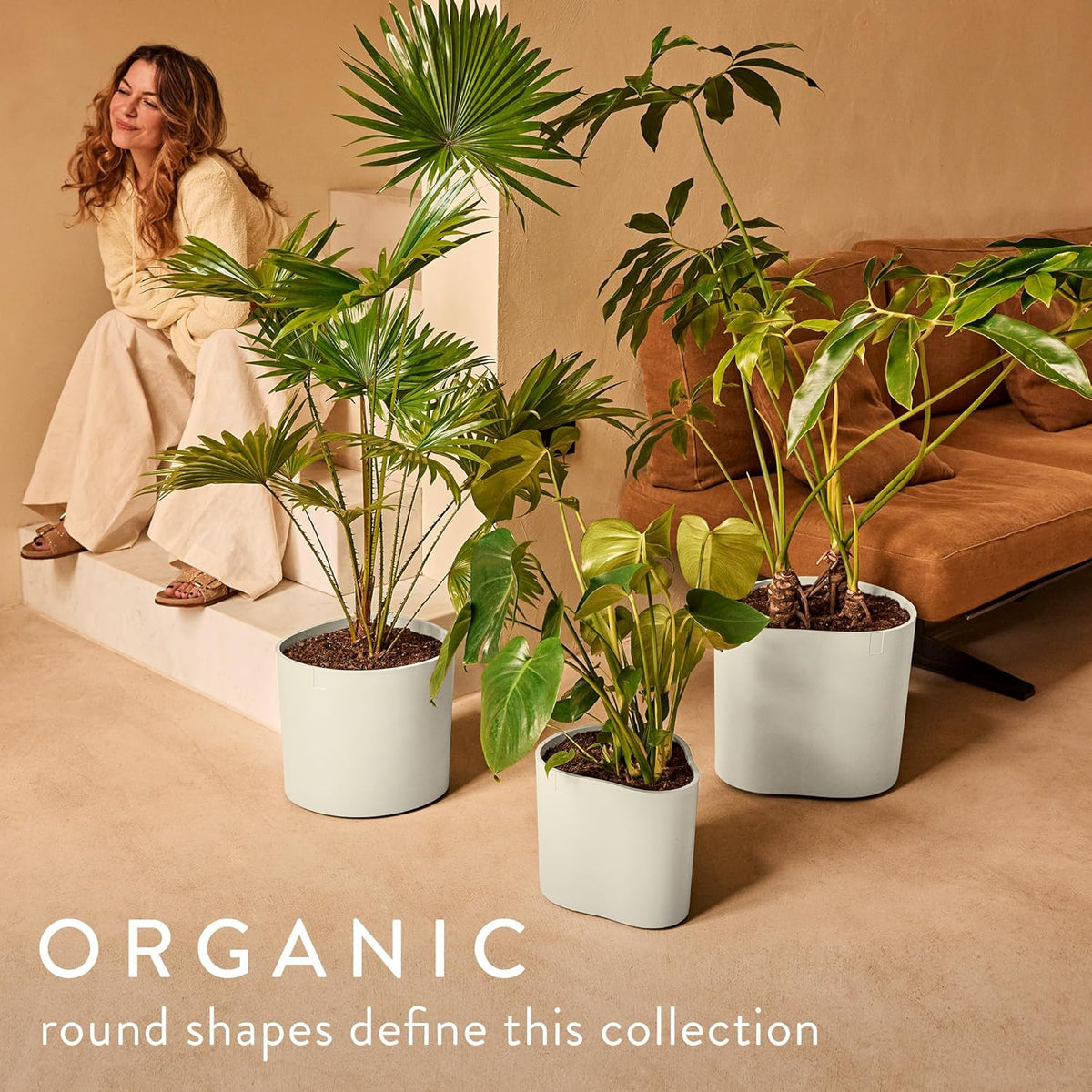 Eden Aquacare High 40cm Indoor / Outdoor Plant Pot - Linen White