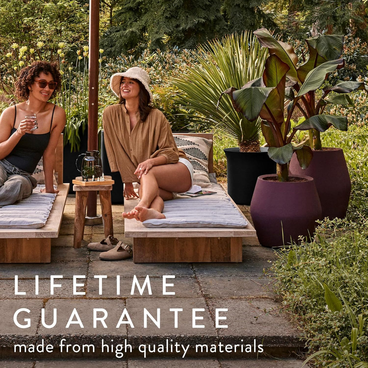 June Split 46cm High Indoor / Outdoor Pot - Black