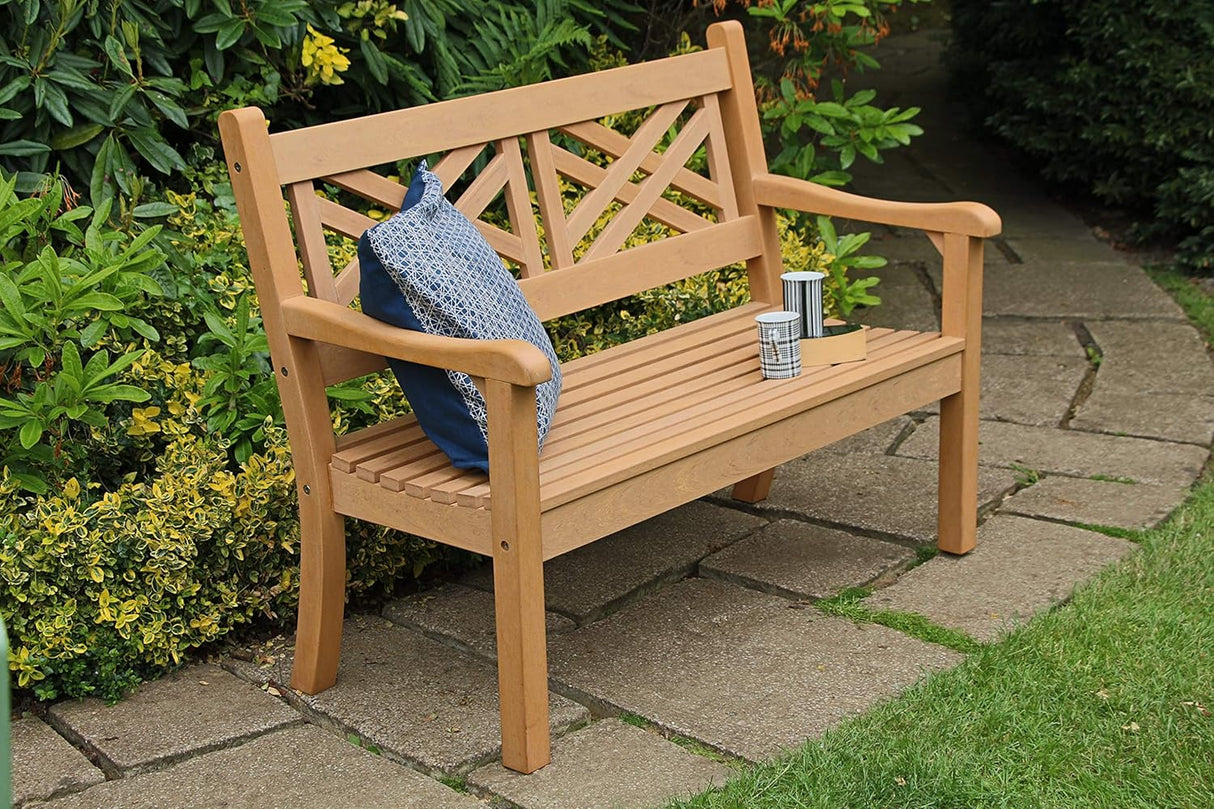 Winawood Speyside Polymer Wood Effect 2 Seat Bench - New Teak